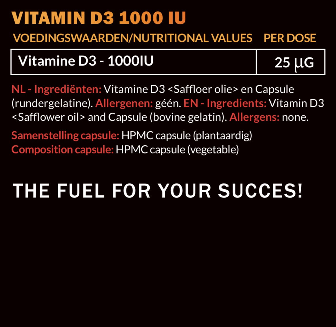 Vitamine D3 1000 IU - 60 capsules