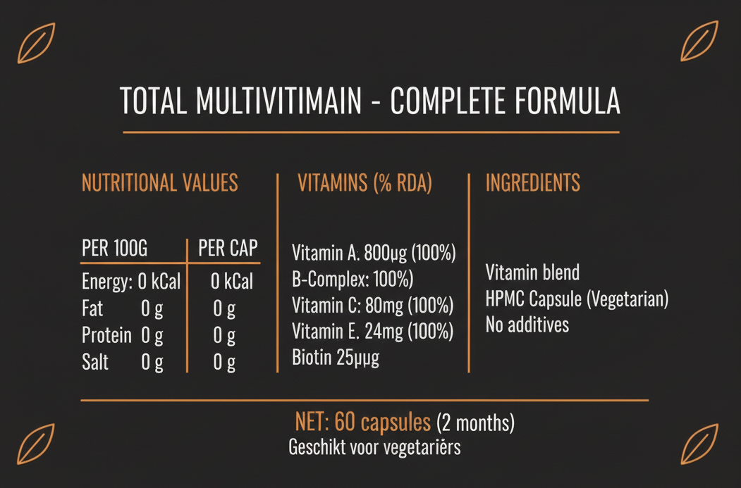 Multivitamin label