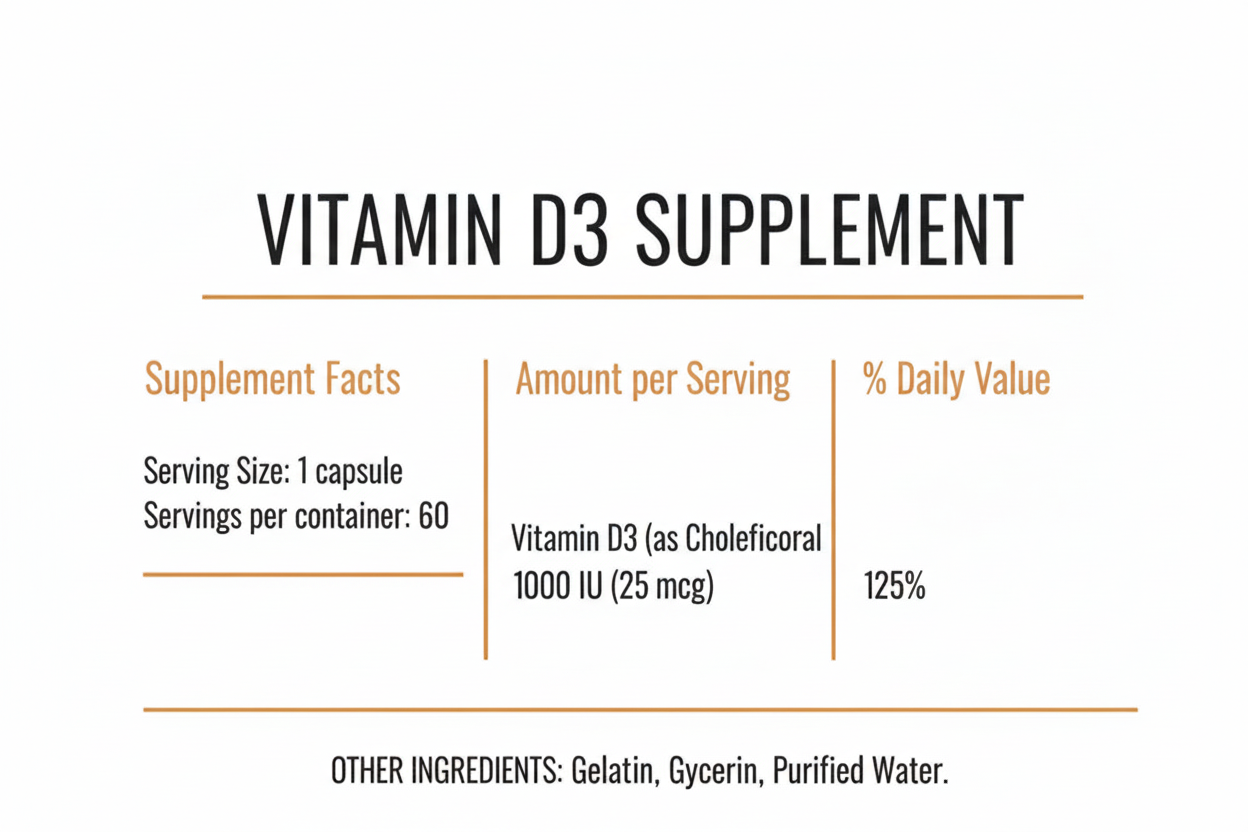 Vitamine D3 1000 IU - 60 capsules